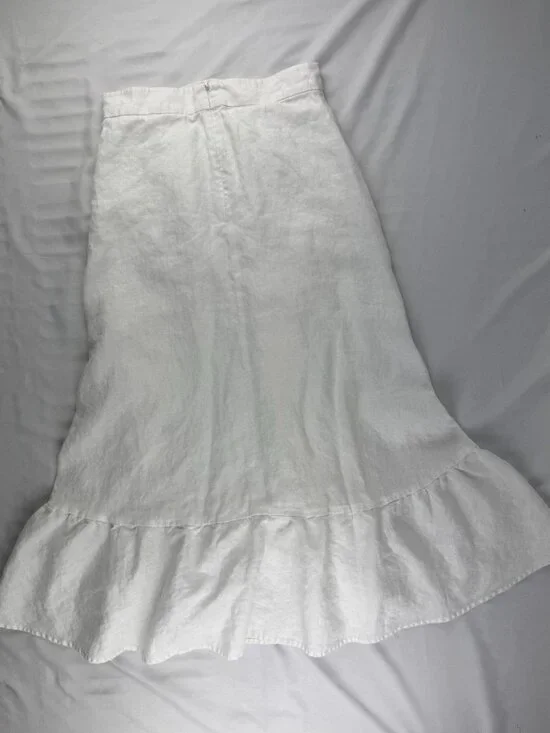 Reformation Yucca Linen Midi Skirt in White Size 4 - Picture 3 of 9
